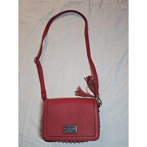 MARC NEW YORK Andrew Marc Red Faux Leather Crossbody Vg Condition Studs